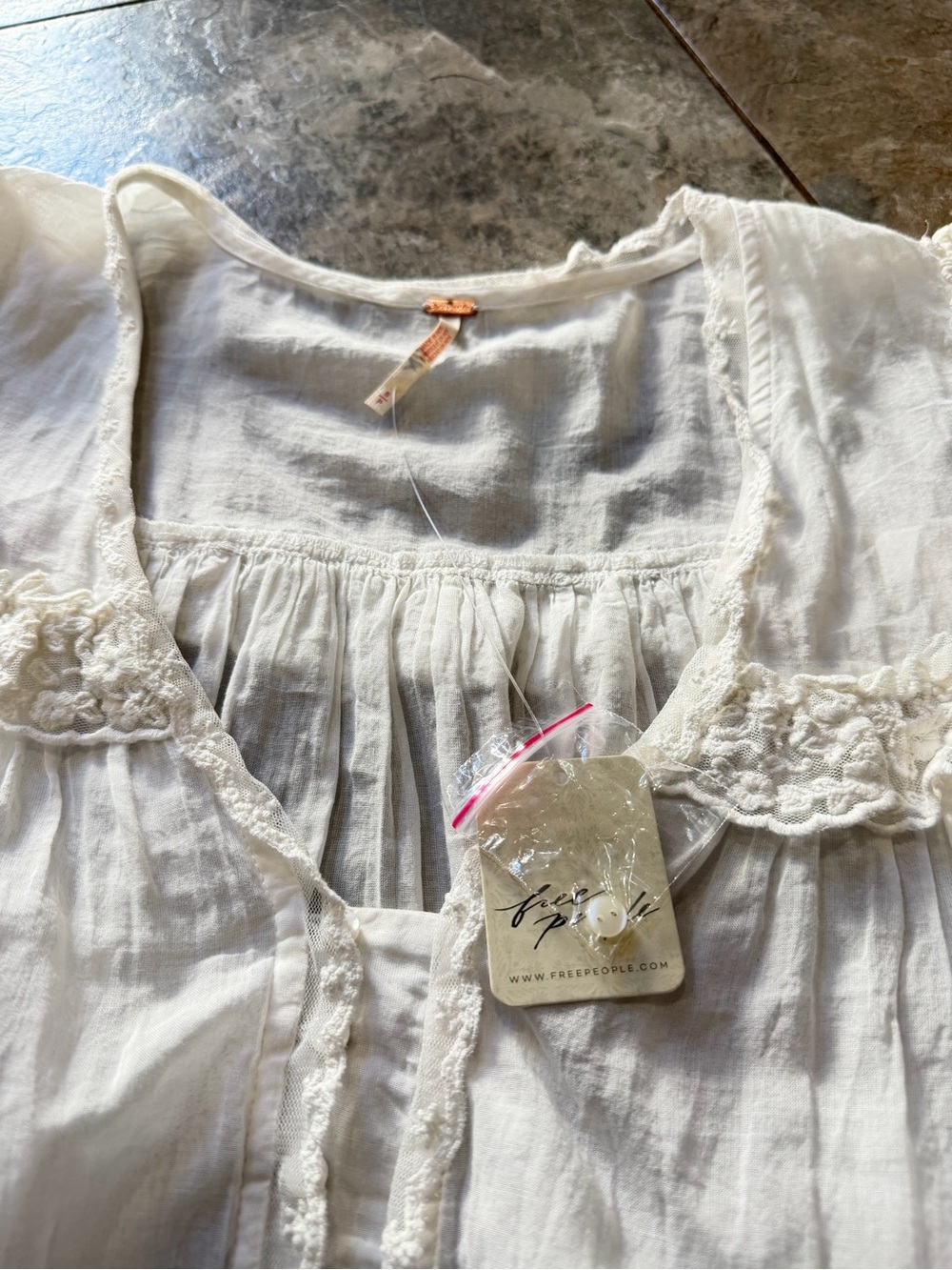 NWT Free People Luna Cropped Blouse - Women's Shirts & Blouses Size S - Picture 5 of 6